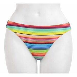 Arizona Jean Co Bikini Bottom L Rainbow Striped Reversible Swimwear NWT‎